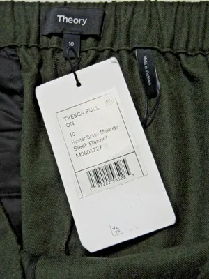 NWT Theory Treeca Pull-on in Hunter Green Sleek Flannel Wool Taper Crop Pants 10 thumbnail 6