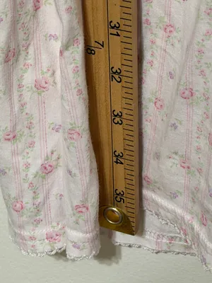 Miss Elaine Floral Nightgown Size XL White Pink Lace Vintage Y2K thumbnail 9