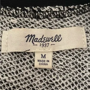 Madewell Black & White Space Dye Rhinestone Embellished Crew Neck Tee Size M thumbnail 7