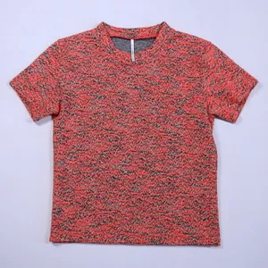Free People Knit Top Women Size S Red Black Marled Textured Short Sleeve Boucle thumbnail 3