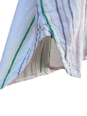 Madewell Women's Small Linen Blend Pastel Rainbow Stripe Button Up Shirt thumbnail 5