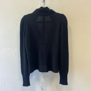 Vanessa Bruno Black Mohair Alpaca Shawl Collar Cardigan Sweater Italy Womens 2 M thumbnail 2
