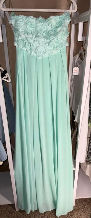 Boutique Strapless floral and satin prom dress XS thumbnail 1