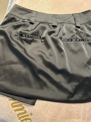 Glam Black satin mini skirt thumbnail 5