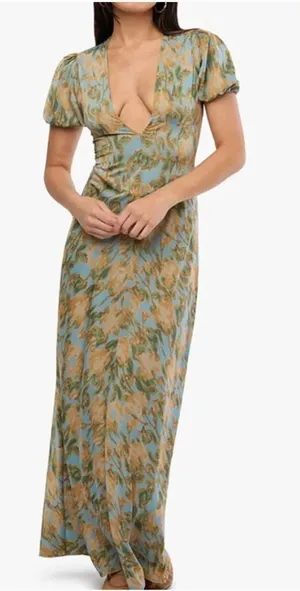 WeWoreWhat puff sleeve maxi dress thumbnail 1