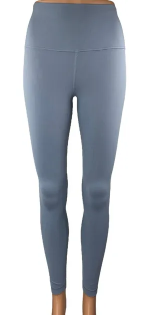 Lululemon Blue Gray Mid Rise Activewear Athletic Yoga Skinny Leggings Pants Sz 4 thumbnail 1