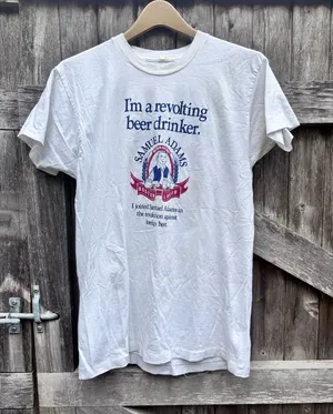 Vintage Sam Adams Tee White Size M thumbnail 1