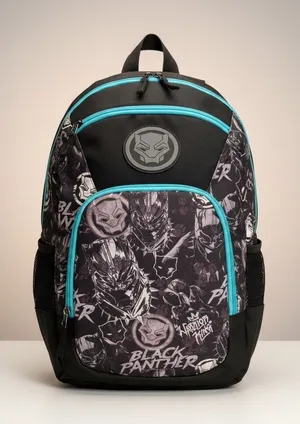 Bioworld Marvel Avengers Comics Black Panther Graffiti Black Blue Gray Backpack thumbnail 1