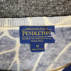 Pendleton Blue White Cardigan Sweater Button Up Size M Women's thumbnail 3