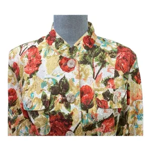 BAMBOO TRADERS Floral Cotton Eyelet Lined Short Blazer/Jacket - Size Large thumbnail 8