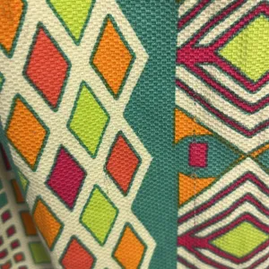 Judith March bold neon funky geo printed strapless midi dress cotton Small chic thumbnail 7