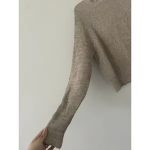 Free People Too Good Heathered Beige Knit Pullover Sweater Size Medium Cozy thumbnail 10