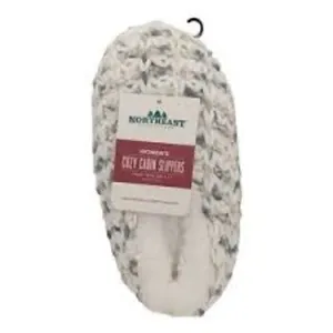 Northeast Outfitters Slipper Cozy Cabin Spacedye Women's S/M Taupe Aloe Infused thumbnail 2