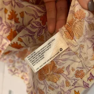 Universal Thread orange pink bohemian floral puff sleeve dress xs thumbnail 7