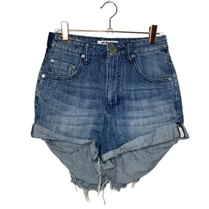One Teaspoon Bandits High Waist Short Blue Society Cut-off Jean Shorts Size 24 thumbnail 2