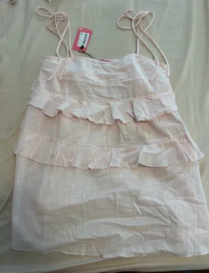 Dorothia Edikted Sheer Linen Look Mini Dress thumbnail 2