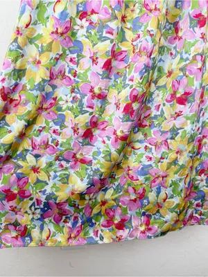 ASTR the‎ Label Floral Satin Smocked Tie Front Midi Dress thumbnail 5