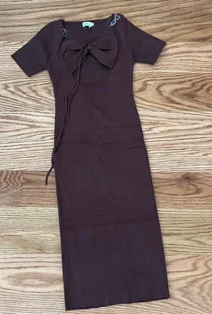 Peppermayo Brown Acrylic Midi Dress thumbnail 2