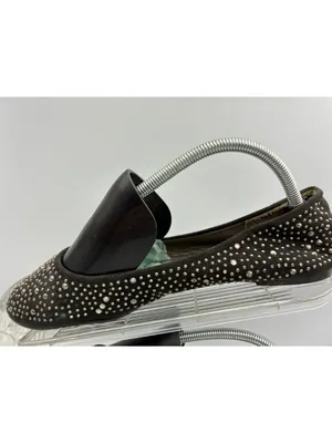 Blue Suede Shoes Womens Black Studded Flats Size 10 Sparkly Comfortable Slip-On thumbnail 6
