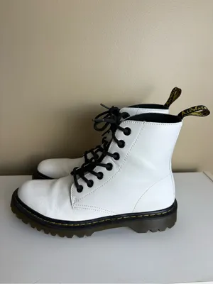 Dr. Martens Women's Luana White Lace Up Combat Boots Size 9 thumbnail 2