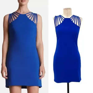 Dress the Population Cora Strappy Shoulder Sheath Dress Mini Cobalt Blue Size XS thumbnail 2