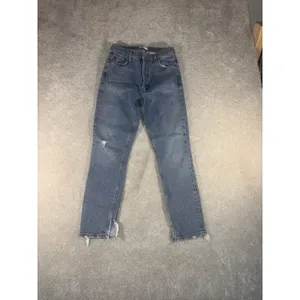 AGOLDE Nico High‎ Rise Denim Blue Jeans Size 26 Raw Hem Button Fly Distressed thumbnail 2