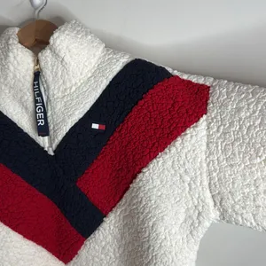 Tommy Hilfiger Women’s Chevron Fleece Sherpa Quarter zip Sweatshirt Jacket sz S thumbnail 5