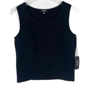 NWT Jones & Co New York Sleeveless Faux Crossover Hem Top Black Size Small S NEW thumbnail 1