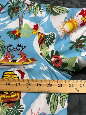 SSLR women's collection button down surfing santa tropical reindeer boats water thumbnail 12