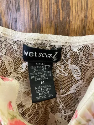 Wet Seal Floral Sheer Lace Tank Boho Hippie Beach Summer M thumbnail 5