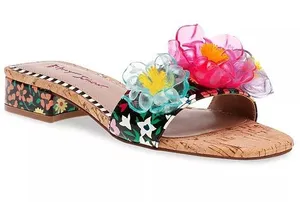 Betsey Johnson New Women's Brice Embellished Block-Heel Slide‎ Sandals thumbnail 1