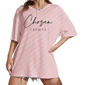 SheIn Chosen 1 PETER 2:9 Graphic T-Shirt in Pink, Size M​​​ thumbnail 1