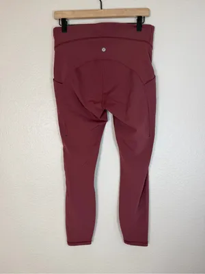 Lululemon Power Thru High Rise Tight Leggings 25” Red Merlot size 10 $128 thumbnail 10