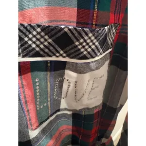 Victorias Secret Red Plaid Flannel Romper LOVE Rhinestone Sleepwear Small Lounge thumbnail 7