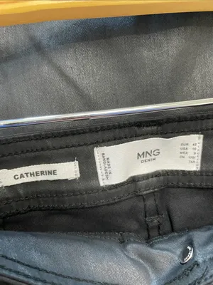 Mango Coated Jeans Culotte High Waist Catherine Ankle Black Wide Leg Size 10 NWT thumbnail 8