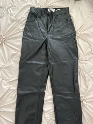 Abercrombie The Ankle Straight Vegan Leather Pants thumbnail 2