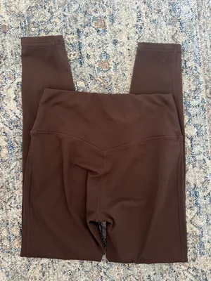 Laslulu Foldover High Waist Yoga Leggings Brown Size M thumbnail 4