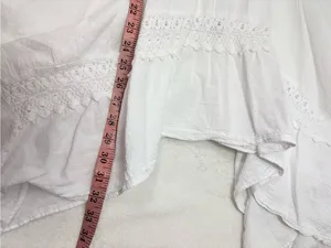 SEASPICE White Off-Shoulder Ruffle Sundress Peruvian‎ Cotton Handkerchief Hem M thumbnail 11