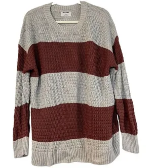 Old Navy Stitchy Pink Stripe Sweater Tunic XL thumbnail 1