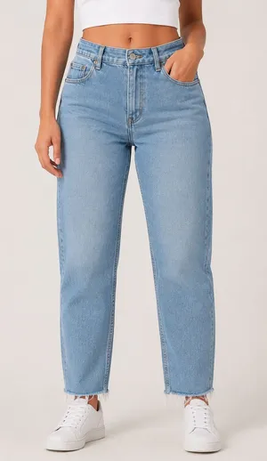 Abercrombie & Fitch Curve Love Mom High Rise Jeans Size 31/12 Light Wash thumbnail 1