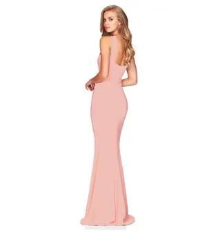 Blush Pink Cross‑Strap Mermaid Evening gown Dress NEW thumbnail 2