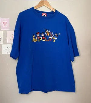 Disney True Y2K vtg Disneyland Mickey Mouse embroidered cotton shirt plus size XL thumbnail 1