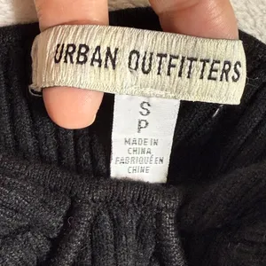 Urban Outfitters Black Ribbed Bustier Crop Top Sweetheart Double Strap Small thumbnail 3