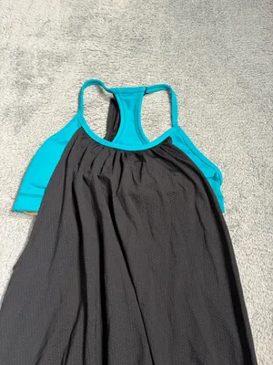 Lululemon Black & blue tank top with built in bra 4 thumbnail 5