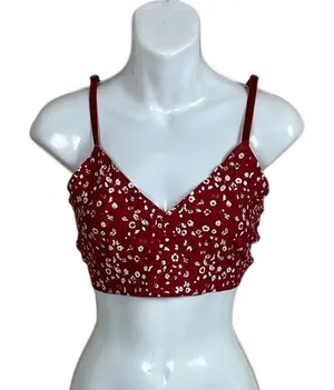 Lucky Brand Red Floral Bra size XL thumbnail 1