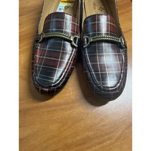 Patricia Nash Fia Loafers Leather Red Tartan Plaid Print Metal Horsebit Detail 7 thumbnail 2