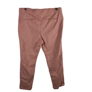 A New Day Womens‎ Gingham Ankle Pants Terracotta Orange White Side Zip Cuffed 16 thumbnail 2