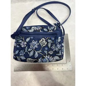 Vera Bradley Blue‎ Floral Quilted Cotton Crossbody Bag Adjustable Strap thumbnail 10