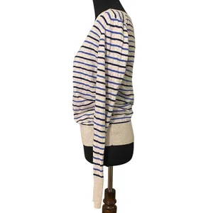 Vintage 2009 American Eagle Blue Stripe Boat Neck Sweater Top L thumbnail 3