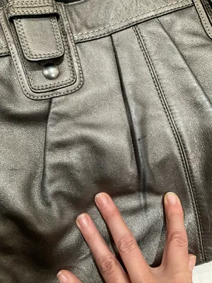 Coach PLEATED METALLIC GREY LARGE SHOULDER BAG thumbnail 4